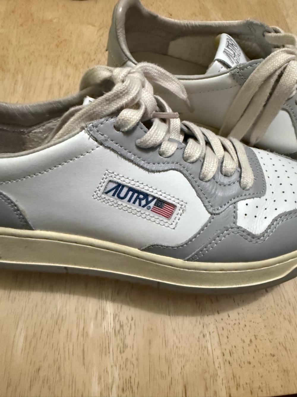 Autry Women’s Medalist White and Light Gray Athletic Sneakers